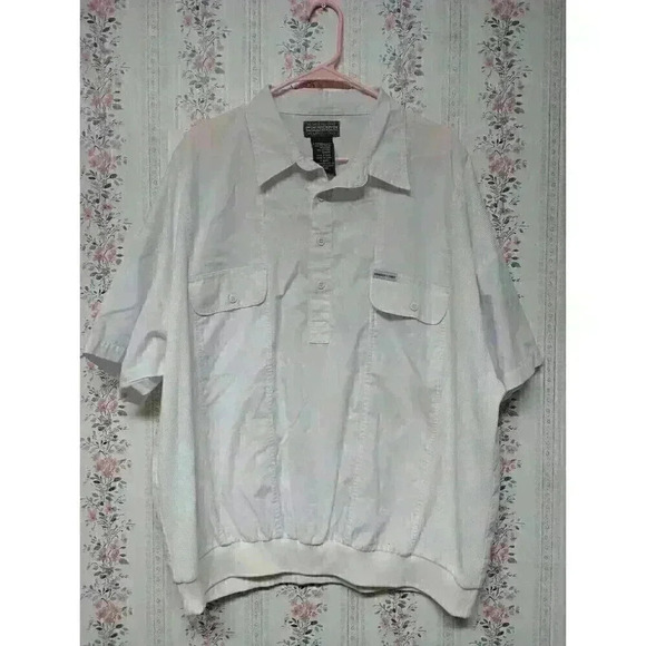 Vintage Members Only Men's White Pullover 1/2 Button Up Casual Shirt 2X - Picture 1 of 7